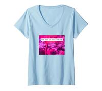 Femme It's All in Your Mind Esprit Esthétique Emotional Dream Glitch T-Shirt avec Col en V