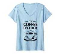 Femme It's Coffee O'Clock T-Shirt avec Col en V