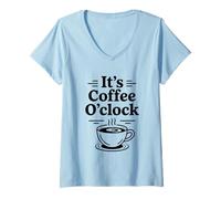 Femme It's Coffee O'Clock T-Shirt avec Col en V