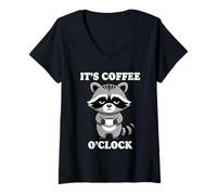 Femme It's Coffee O'Clock T-Shirt avec Col en V