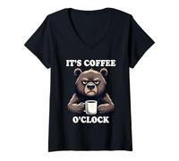 Femme It's Coffee O'Clock T-Shirt avec Col en V