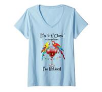 Femme Its Five Oclock Everywhere Im Retired Summer Retirement Men T-Shirt avec Col en V