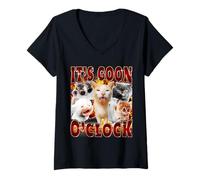 Femme It's Goon O'Clock Funny Meme Gen Z Humour Joke Bootleg T-Shirt avec Col en V