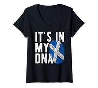 Femme It's in My DNA Drapeau National écossais Patrimoine des Fans de l'Écosse T-Shirt avec Col en V