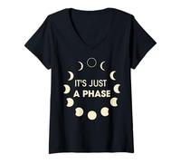 Femme It's Just A Phase Moon Phases Space Science Femme Homme Enfant T-Shirt avec Col en V