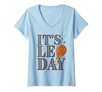 Femme Its Leg Day Funny Pilgrim Turkey Thanksgiving Costume Tee T-Shirt avec Col en V