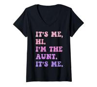 Femme It's me Hi. I'm the Aunt, It's me. Auntie Aunty Manches courtes T-Shirt avec Col en V