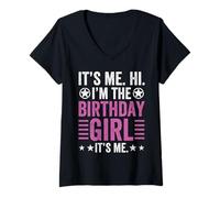 Femme It's Me Hi Im The Birthday Girl It's Me Funny Birthday Kid's T-Shirt avec Col en V