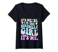 Femme It's Me Hi I'm The Birthday Girl Its Me Funny Birthday T-Shirt avec Col en V