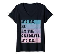Femme It's me Hi I'm the Graduate It's me. Manches courtes pour filles et garçons T-Shirt avec Col en V