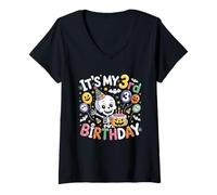 Femme It's My 3rd Birthday Squelette Halloween pour Tout-Petit garçon Fille T-Shirt avec Col en V