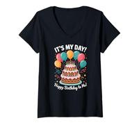 Femme It's My Birthday Happy Birthday to ME T-Shirt avec Col en V
