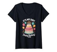Femme It's My Birthday Happy Birthday to ME T-Shirt avec Col en V