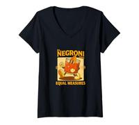 Femme It's Negroni Time Equal Measures Vintage Cocktail T-Shirt avec Col en V