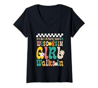 Femme It's Not A Party Until A Wisconsin Girl Walks in Wisconsin T-Shirt avec Col en V