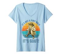 Femme It's Not A Pimp Walk It's Gout T-Shirt avec Col en V