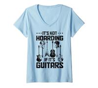 Femme It's Not Hoarding If It's Guitars Guitarist Guitarist T-Shirt avec Col en V