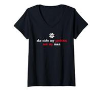 Femme It's Not My Problem Anymore She Stole My Problem Not My Man T-Shirt avec Col en V