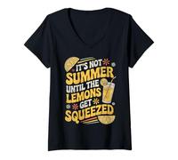 Femme It's Not Summer Until The Lemons Get Squeezed Limonade drôle T-Shirt avec Col en V