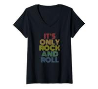 Femme It's Only Rock and Roll T-Shirt avec Col en V