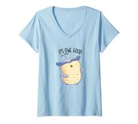Femme It's Owl Good Funny Bird Pun T-Shirt avec Col en V