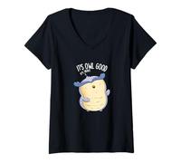 Femme It's Owl Good Funny Bird Pun T-Shirt avec Col en V