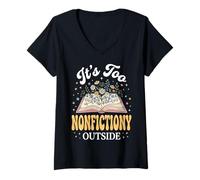 Femme It's Too Non-Fiction Outside T-Shirt avec Col en V