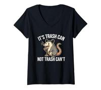 Femme It's Trash Can Not Trash Can't Opossum Fun T-Shirt avec Col en V