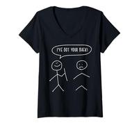 Femme Ive Got Your Back Stickman Funny Saying Humour Men Women Kids T-Shirt avec Col en V