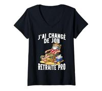 Femme J’AI Changé De Job Retraité Pro Humour Plage T-Shirt avec Col en V