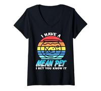 Femme J’ai un Méchant Poisson Humour Aquarium Drôle T-Shirt avec Col en V