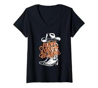 Femme J’Aime Le Linedance Country Dance - Danse en Ligne T-Shirt avec Col en V