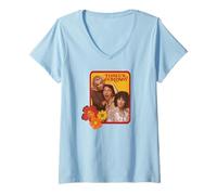 Femme Jack & Janet & Chrissy Three's Company Retro Floral Graphic T-Shirt avec Col en V