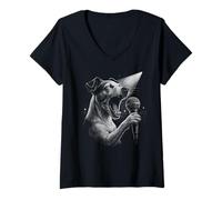 Femme Jack Russell Terrier chanteur chanteur amoureux des chiens T-Shirt avec Col en V
