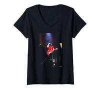 Femme Jack White Stripes Live Seven Nation Army Andy Willsher T-Shirt avec Col en V