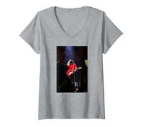 Femme Jack White Stripes Seven Nation Army Live Andy Willsher T-Shirt avec Col en V