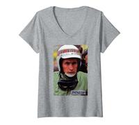 Femme Jackie Stewart F1 Racing Driver Duffy Archive Photographie T-Shirt avec Col en V