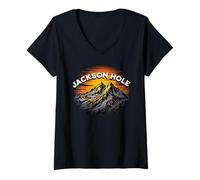 Femme Jackson Hole T-Shirt avec Col en V