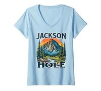Femme Jackson Hole T-Shirt avec Col en V