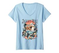 Femme Jackson Hole T-Shirt avec Col en V