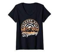 Femme Jackson Hole T-Shirt avec Col en V