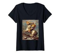 Femme Jacques-Louis David Napoleon Crossing The Alps T-Shirt avec Col en V