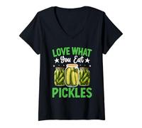 Femme J'adore ce Que Vous Mangez : Les cornichons T-Shirt avec Col en V