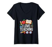 Femme J'adore enseigner Un Apprentissage enthousiaste T-Shirt avec Col en V