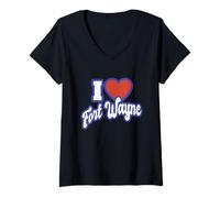Femme J'adore Fort Wayne, Indiana T-Shirt avec Col en V