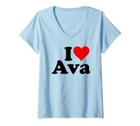 Femme J'adore Heart AVA T-Shirt avec Col en V