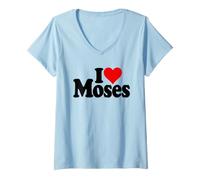 Femme J'adore Heart Moses T-Shirt avec Col en V