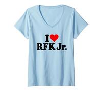 Femme J'adore Heart RFK JR. Robert Kennedy T-Shirt avec Col en V