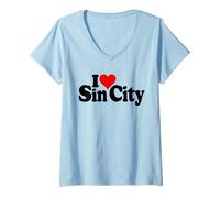 Femme J'adore Heart Sin City Las Vegas Baby T-Shirt avec Col en V
