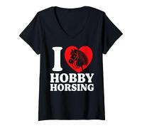 Femme J'adore Hobby Horsing Hobby Horse Lover T-Shirt avec Col en V